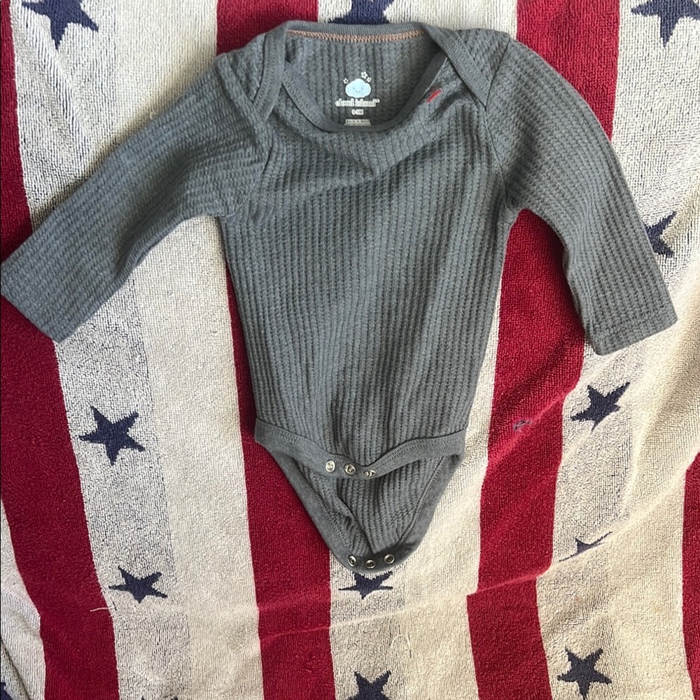 Gray Long Sleeve Kids One Piece by Cloud Island